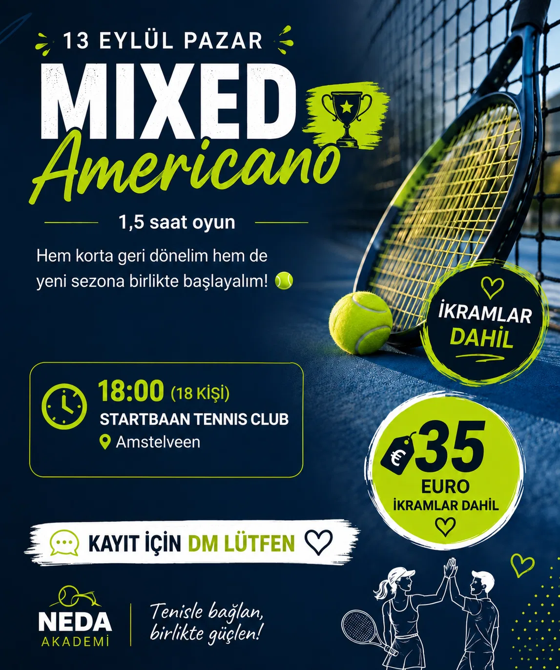 🎾 Neda Academy Mixed Americano Tenis!